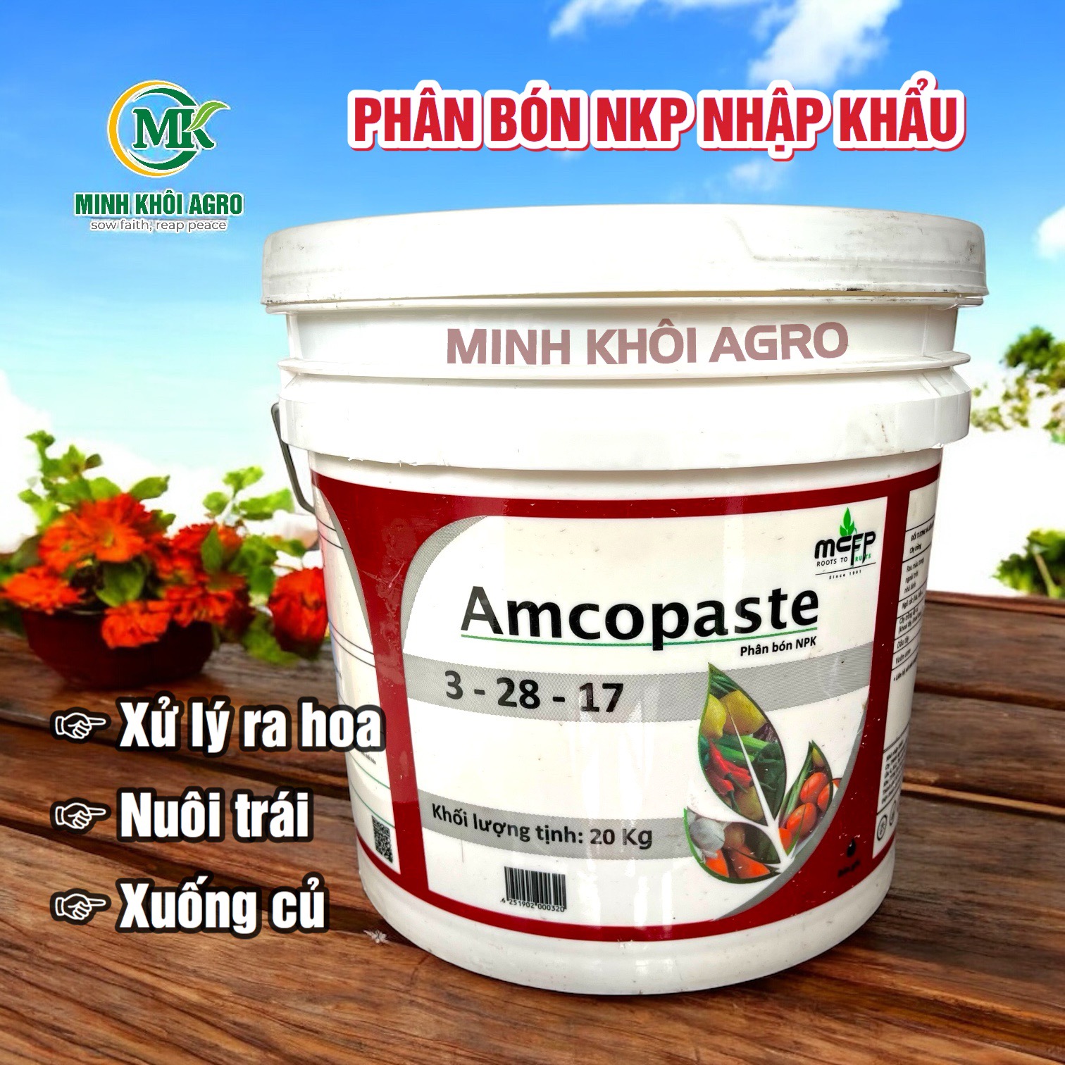 Phân bón tưới tạo mầm Amcopaste 3-28-17 - Xô 20kg